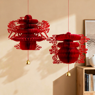2026马年立体春字灯笼挂件家居店铺新年装饰餐厅壁挂春节氛围布置