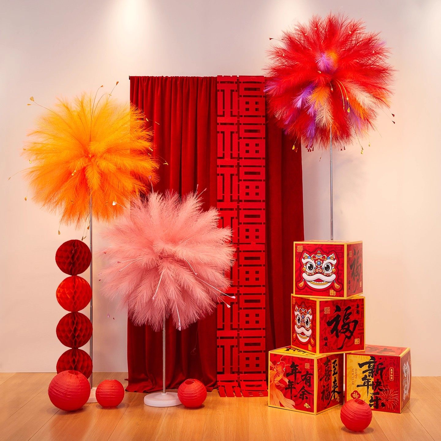 2026新年布置装饰春节烟花背景墙马年元旦氛围感美陈场景拍照道具,节庆用品/礼品,节日装扮用品,淘宝优惠券,粉丝福利购,淘宝优惠卷