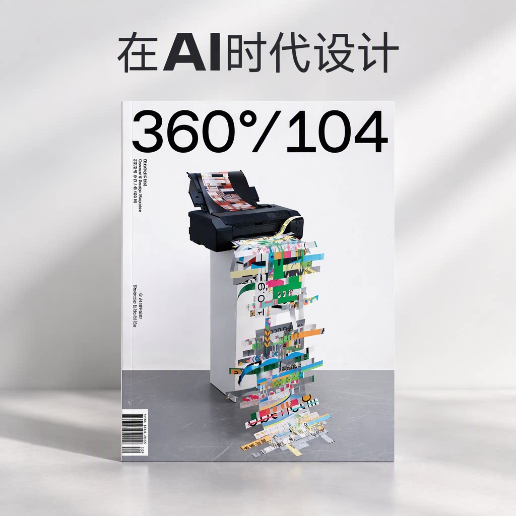 Design360杂志104期360杂志设计书 在AI时代设计 时尚艺术平面设计类杂志期刊书刊 本期主题：在AI时代设计