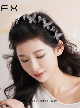 弗弗西FFX[蝶与星辰]高颅顶立体蝴蝶带齿发箍女2025新款压发发饰