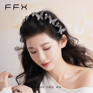 高颅顶立体蝴蝶带齿发箍女2025新款 压发发饰 蝶与星辰 弗弗西FFX