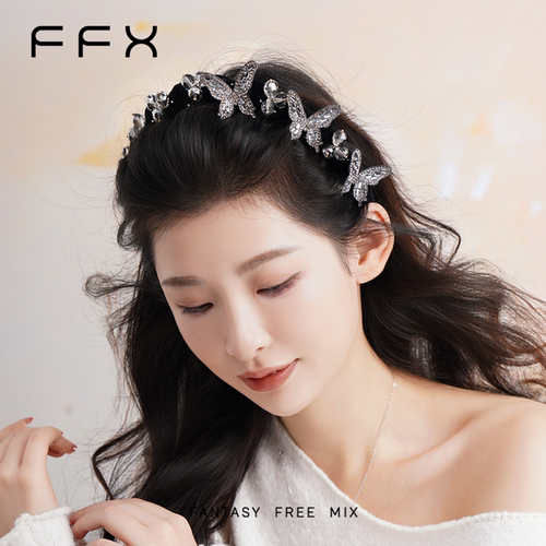 弗弗西FFX[蝶与星辰]高颅顶立体蝴蝶带齿发箍女2025新款压发发饰
