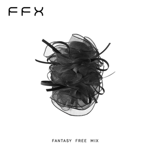 弗弗西FFX 褶皱纱氛围感丸子夹黑色高级感抓夹高端精致 暗夜蔷薇