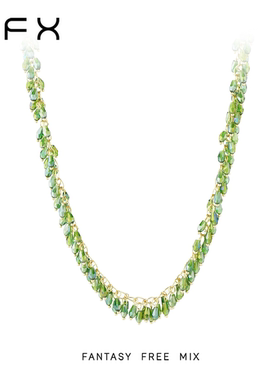 【草莓粉丝专享】弗弗西FFX【金枝绿叶】手工贵气高级流苏项链