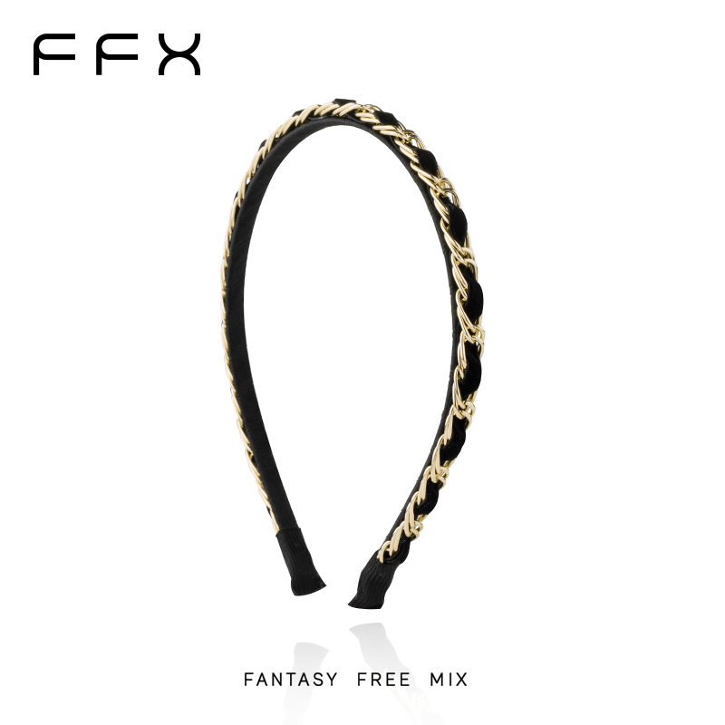 弗弗西FFX金属链条毛绒细发箍女款原创遇见小香]设计师高级感发饰