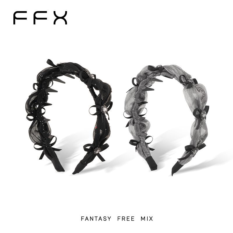 弗弗西FFX流光纱蝴蝶结齿梳发箍浪漫银河2025新款高颅顶洗脸头饰