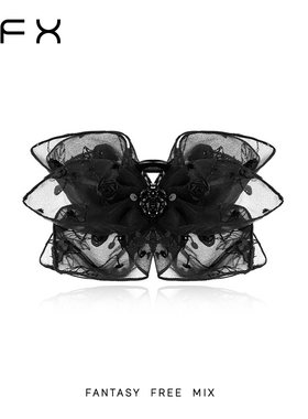 弗弗西FFX伯爵玫瑰~网纱蝴蝶结抓夹发量少高级感鲨鱼夹后脑勺发抓