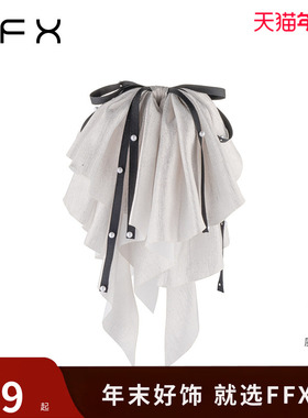 弗弗西FFX大蝴蝶结马尾抓夹女[月光华尔兹]细闪蓬松高光珍珠发夹