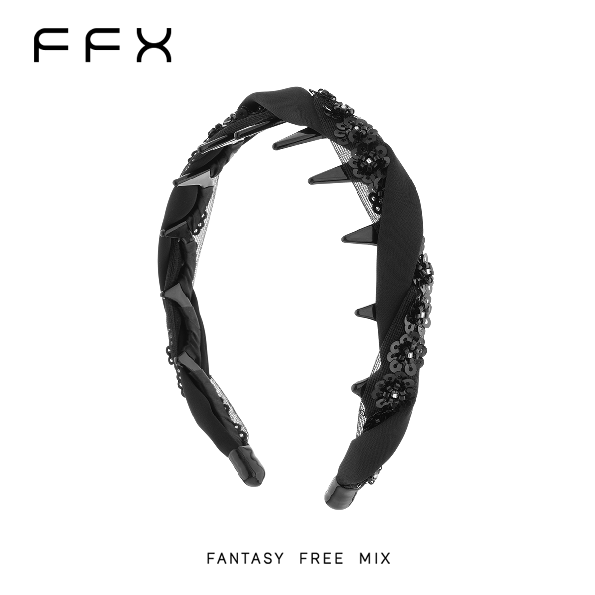 弗弗西FFX【轻盈落花】绣花片拼接低调温柔齿梳发箍高颅顶头饰女