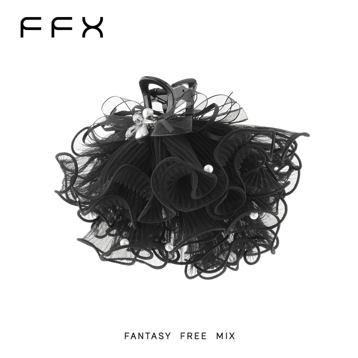 【夏天粉丝专享】FFX【天鹅舞曲】手工梦幻荷叶边黑天鹅抓夹