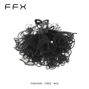 【夏天粉丝专享】FFX【天鹅舞曲】手工梦幻荷叶边黑天鹅抓夹