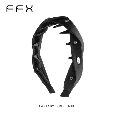 FFX弗弗西【缎光星钻】黑色发箍高颅顶齿梳头箍女缎面高级感发饰