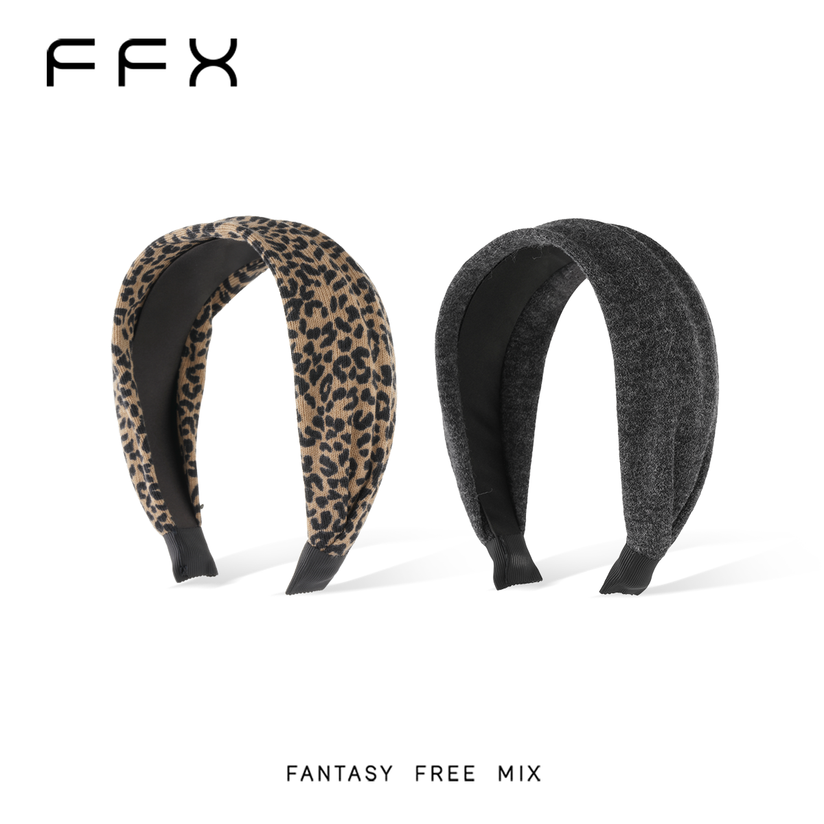 弗弗西【雅致】宽版豹纹灰色发箍