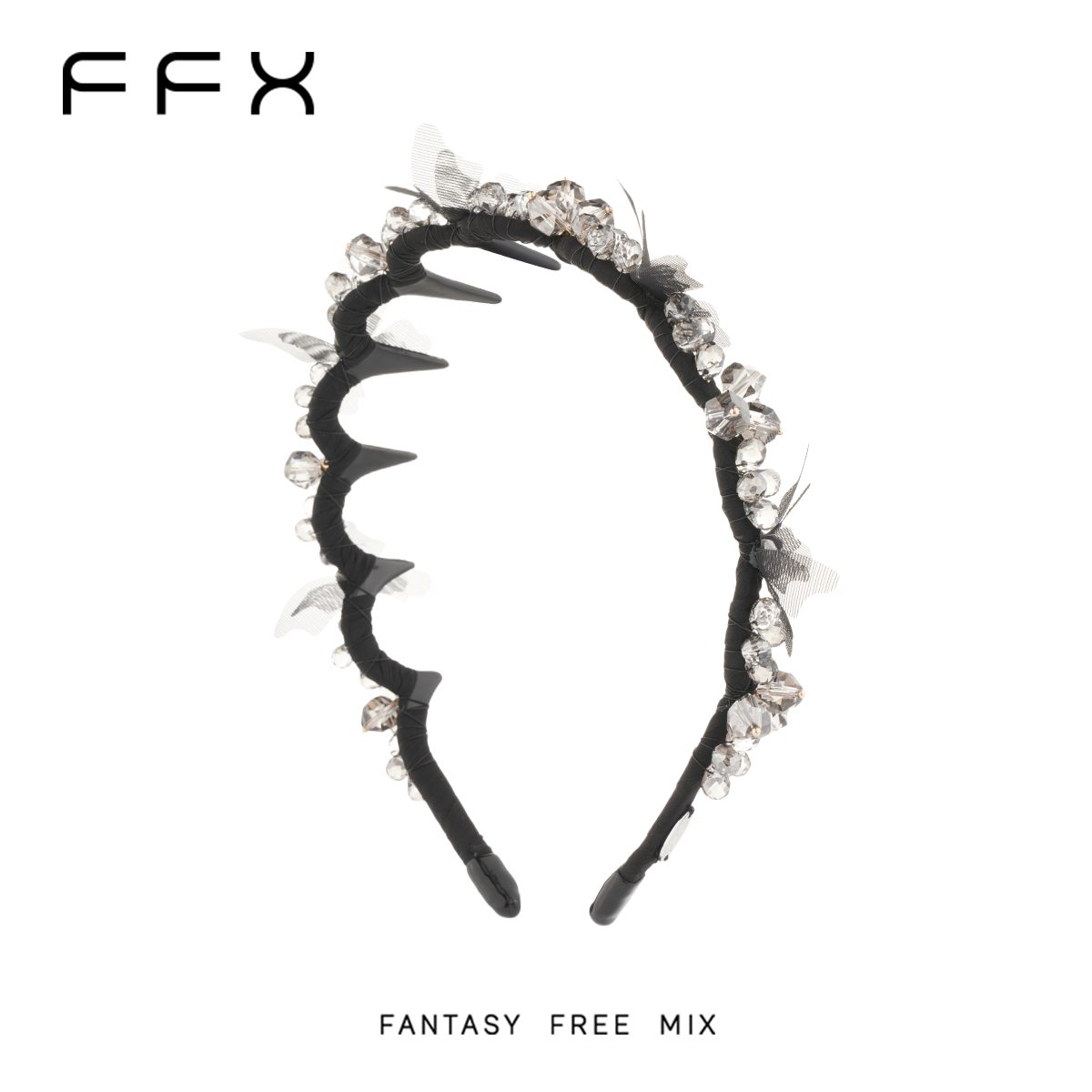 FFX轻吟蝶舞黑色立体蝴蝶发箍
