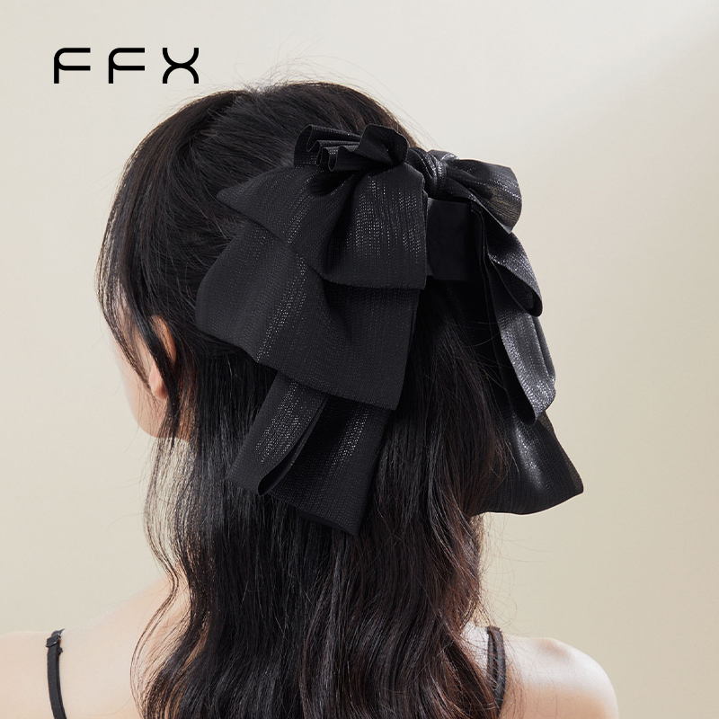 FFX布艺原创设计高马尾发夹饰品