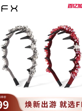 FFX弗弗西【雪落星河】轻奢红色水晶发箍女款手工高颅顶高级发饰