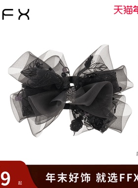 弗弗西FFX[黛影]简约时尚高级感燕尾夹蝴蝶结黑色发夹子盘发抓夹
