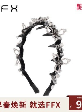 FFX弗弗西【星醉梦露】黑色重工水晶齿梳发箍女高颅顶轻奢高级感