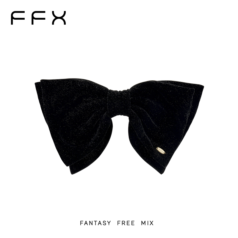 弗弗西FFX斜纹细闪柔软大蝴蝶钢夹[南法星光]一字发夹子气质发卡