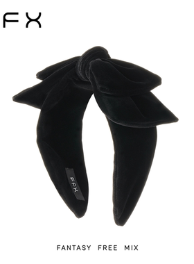 弗弗西FFX月影]高级感丝绒黑色百搭发箍蝴蝶结高颅顶头饰日常外戴