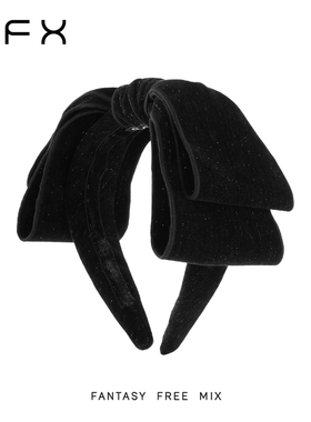 弗弗西FFX[赫本时光]高级感低调细闪双面蝴蝶结发箍丝绒贵气头箍