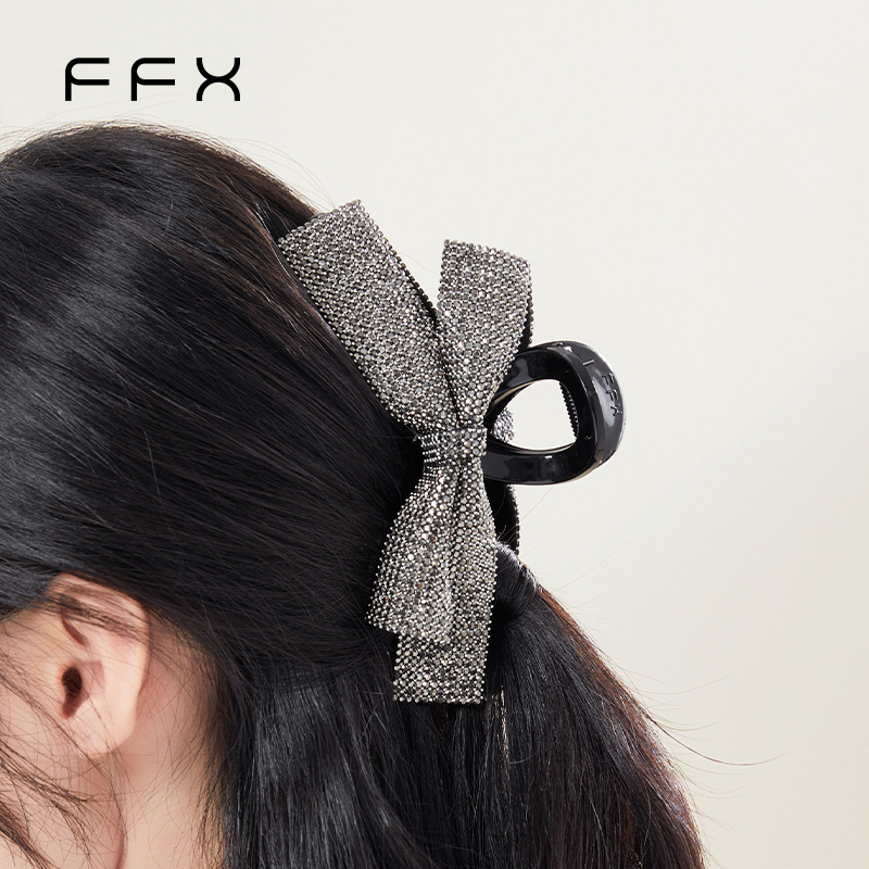 流光饰品FFX满钻蝴蝶结抓夹