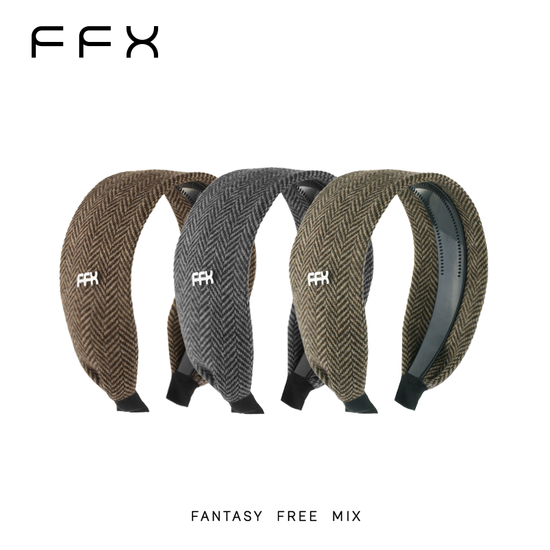 FFX弗弗西[暖调]人字纹羊毛宽版包头发箍宽版高颅顶日常外戴头饰