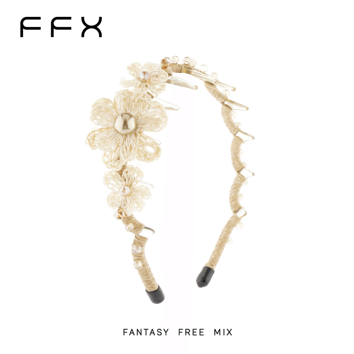 弗弗西FFX拉菲草编花箍高颅顶