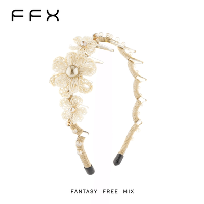 弗弗西FFX拉菲草编花箍高颅顶