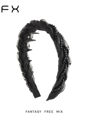 FFX弗弗西【璀璨织梦】黑色麻花辫发箍发饰女显脸小宽边齿梳显发