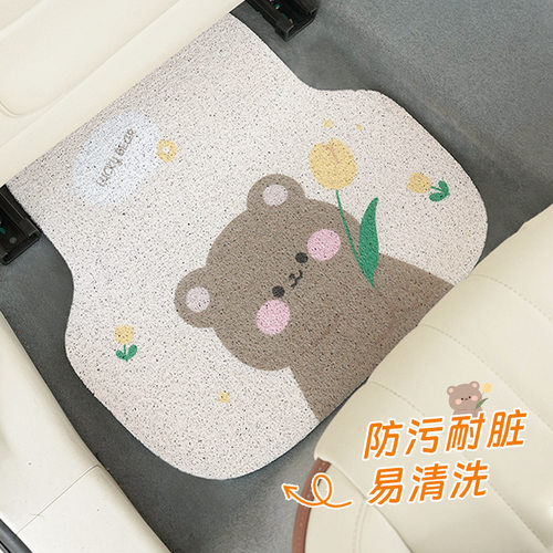 优选汽车脚垫 丝圈卡通印花前排防脏防滑脚垫 创意后排脚踏垫