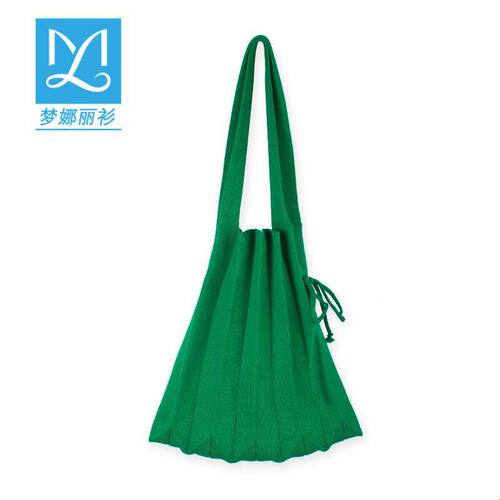 新品外贸2021新款bag针织褶皱包韩版设计折叠手提单肩风琴包女
