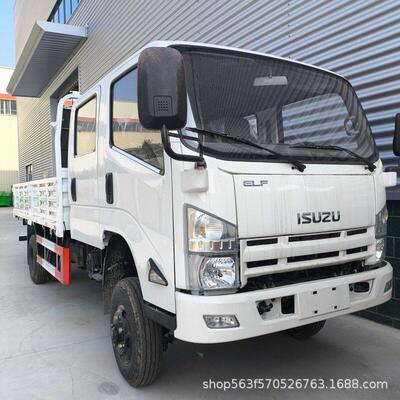 出口老挝朝鲜ISUZU五十铃双排货车栏板厢货轻卡运输车自卸载货车