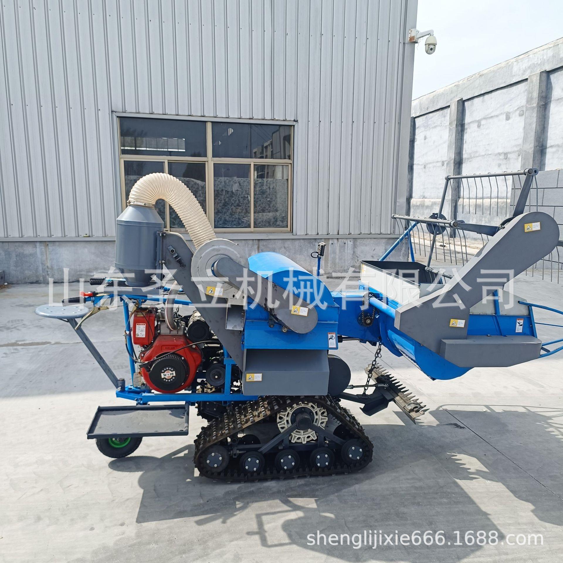 小型家用收割机 山区小地块用履带式稻谷脱粒机 15马力柴油机