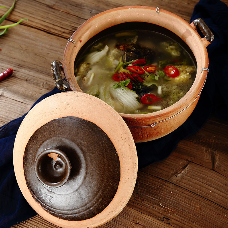 传统粗陶土砂锅陶瓷明火