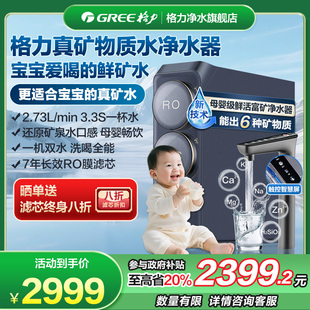格力1000G锌矿净水器双水直饮1000G 反渗透 7年RO矿物质0阻垢剂