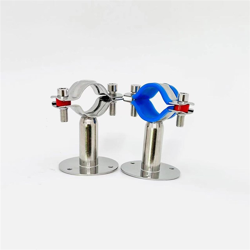 304不锈钢带底盘管n支架管卡管子夹水管固定支架管道托架夹PVC管