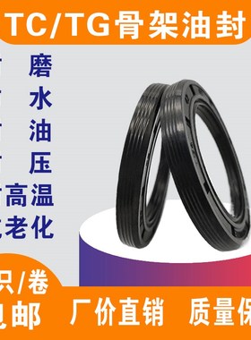 TC丁晴骨架油封双唇轴封60/75v/80/82/85/90/95/100水封密封圈大