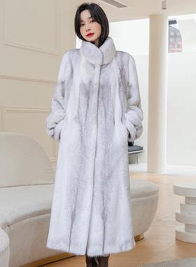 c winter in coat fur woman shoulder fur mink long collar