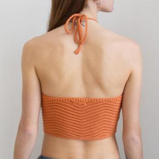 knitted hot neck wrap chest Halter girl sexy wear backless