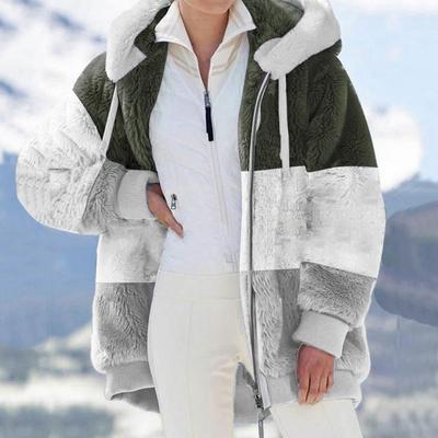 plush hooded cardigan coat for women fleece jacket