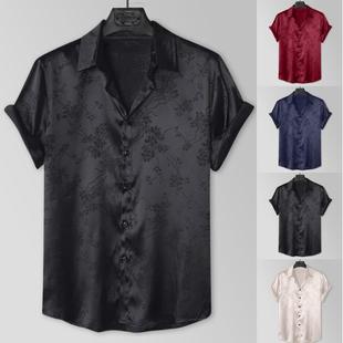 shirt summer stylish collar embroidered lapel wear button