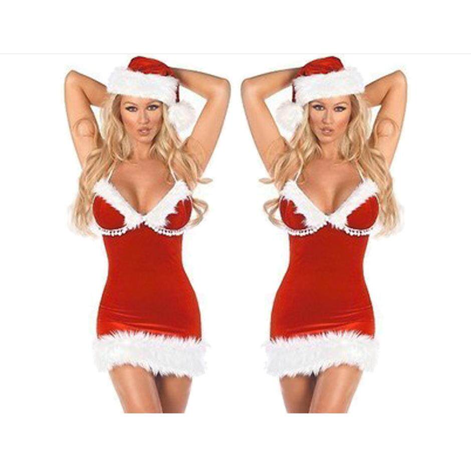 girl Christmas costume bunny temptation roses one-piece
