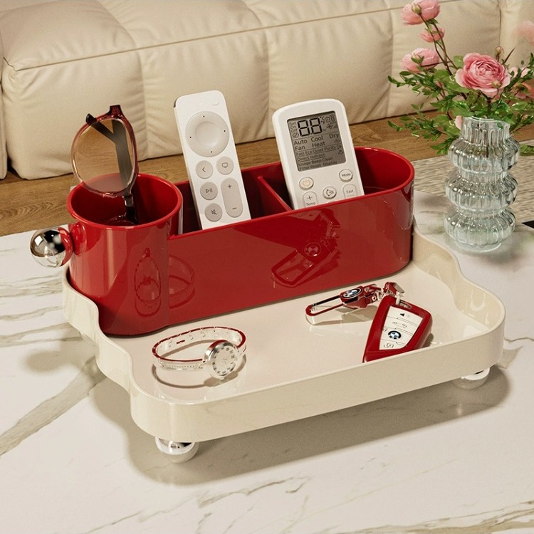 意大利高端遥控器收纳盒家用客厅桌面纸巾整理盒床头柜茶几置物架