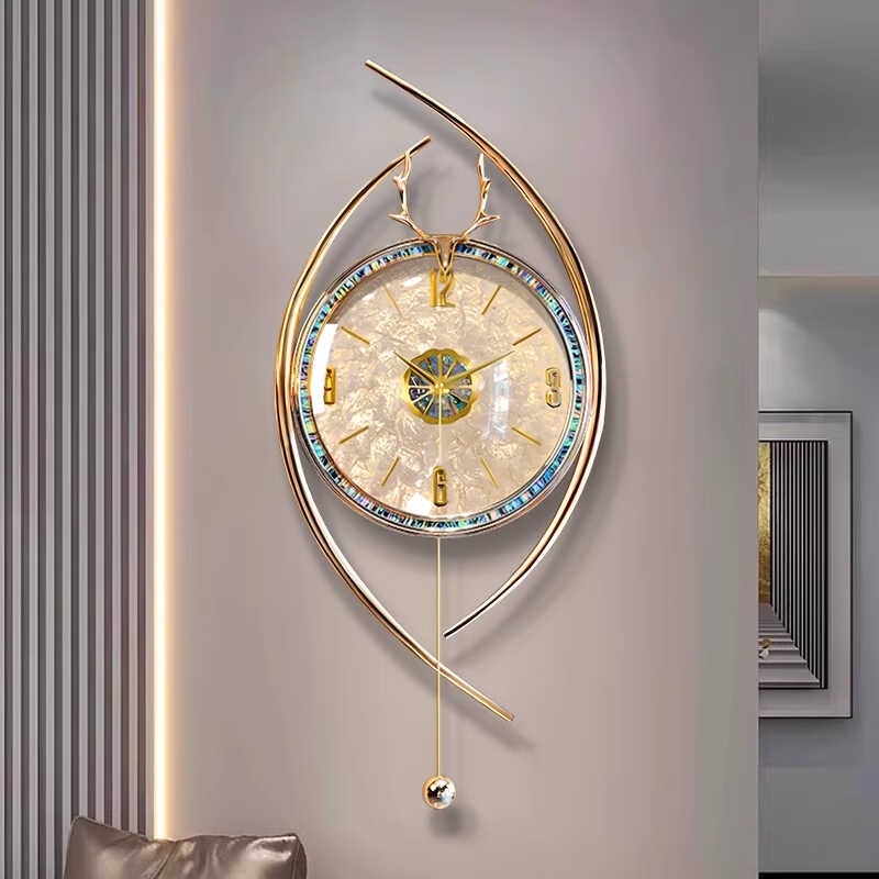 北欧风贝壳挂钟2025新款静音家用