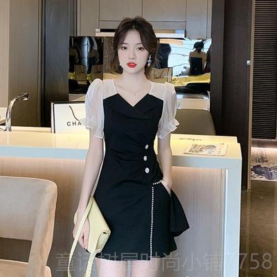 正品俏皮装活泼套2024夏季设装计感拼接连衣裙女足疗美容女技工师