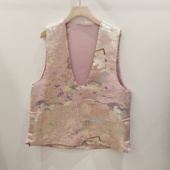 双层背心高端叠穿百搭马甲民族风 V领无袖 2026春新中式 宋锦风时尚