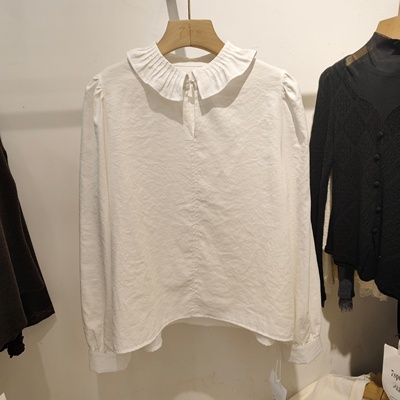 娃娃领洋气百搭长袖衬衫女