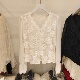 女早春高级感气质显瘦打底上衣2026新品 蕾丝衫 薄款 设计感V领长袖