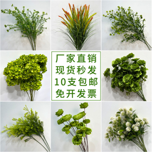 新款 饰插花假花 绿色仿真花材芦荀草龙须草婚礼吊顶花订婚背景装
